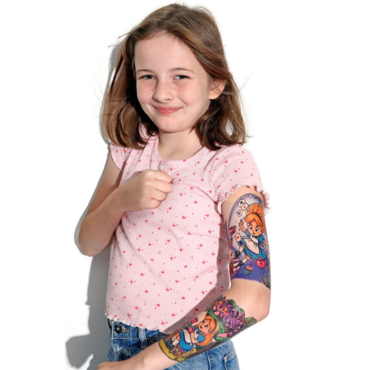 Wonderland Full Sleeve Tattoo - Temporary Kids Tattoo Sleeve