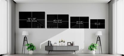 Red Deer Stag on Black Glass Wall Art