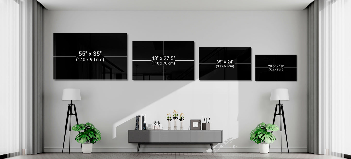 Painted Suspension Bridge at Dusk Glass Wall Art