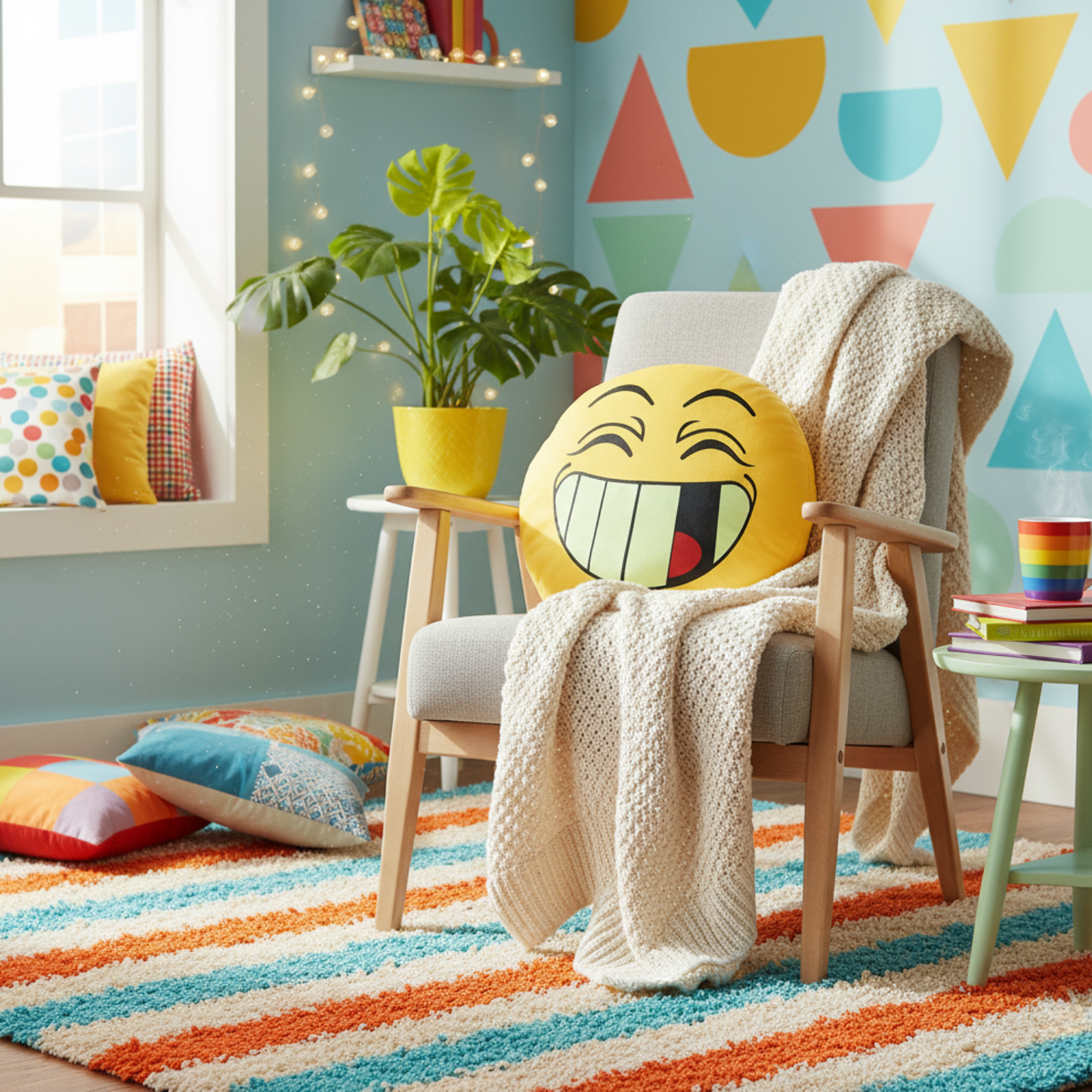 Tache Squishy Emoji Microbead Throw Pillow