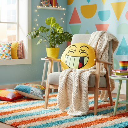 Tache Squishy Emoji Microbead Throw Pillow