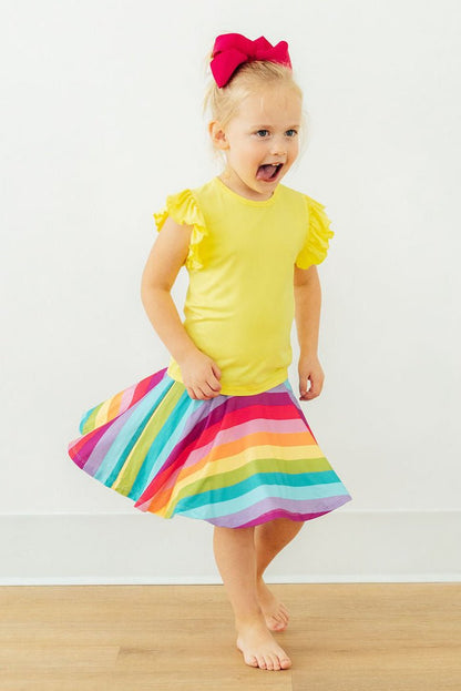 Yellow S/S Ruffle Tee