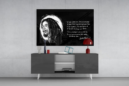 Reggae Rasta Quote Glass Wall Art