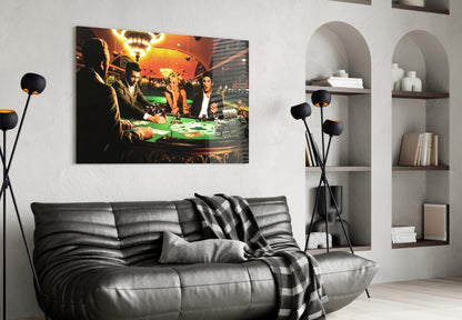 Casino Poker Table Chandelier Glass Wall Art