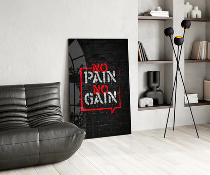 Red Frame Brick Graffiti Quote Glass Wall Art
