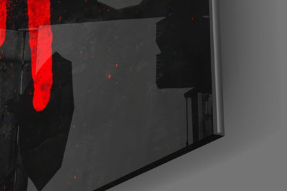 Red Circle Dumbbell Stencil Quote Glass Wall Art