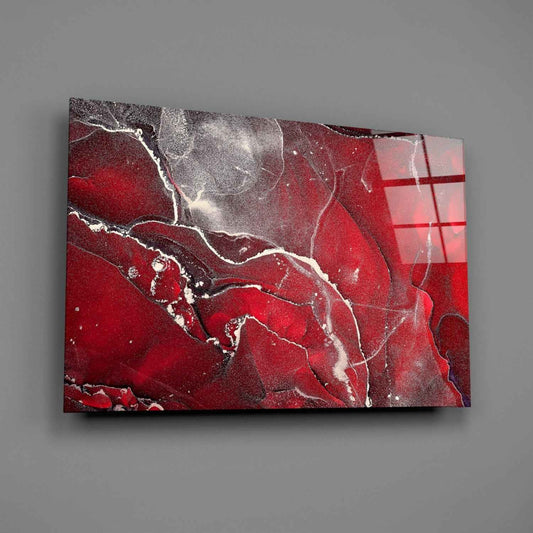 Red Marbellous Glass Wall Art
