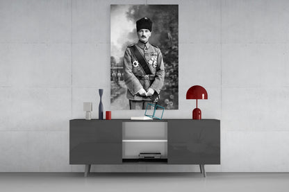 Ataturk Full Length Medals Portrait Glass Wall Art