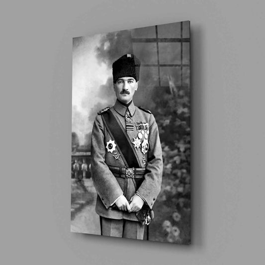 Ataturk Full Length Medals Portrait Glass Wall Art