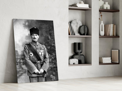 Ataturk Full Length Medals Portrait Glass Wall Art