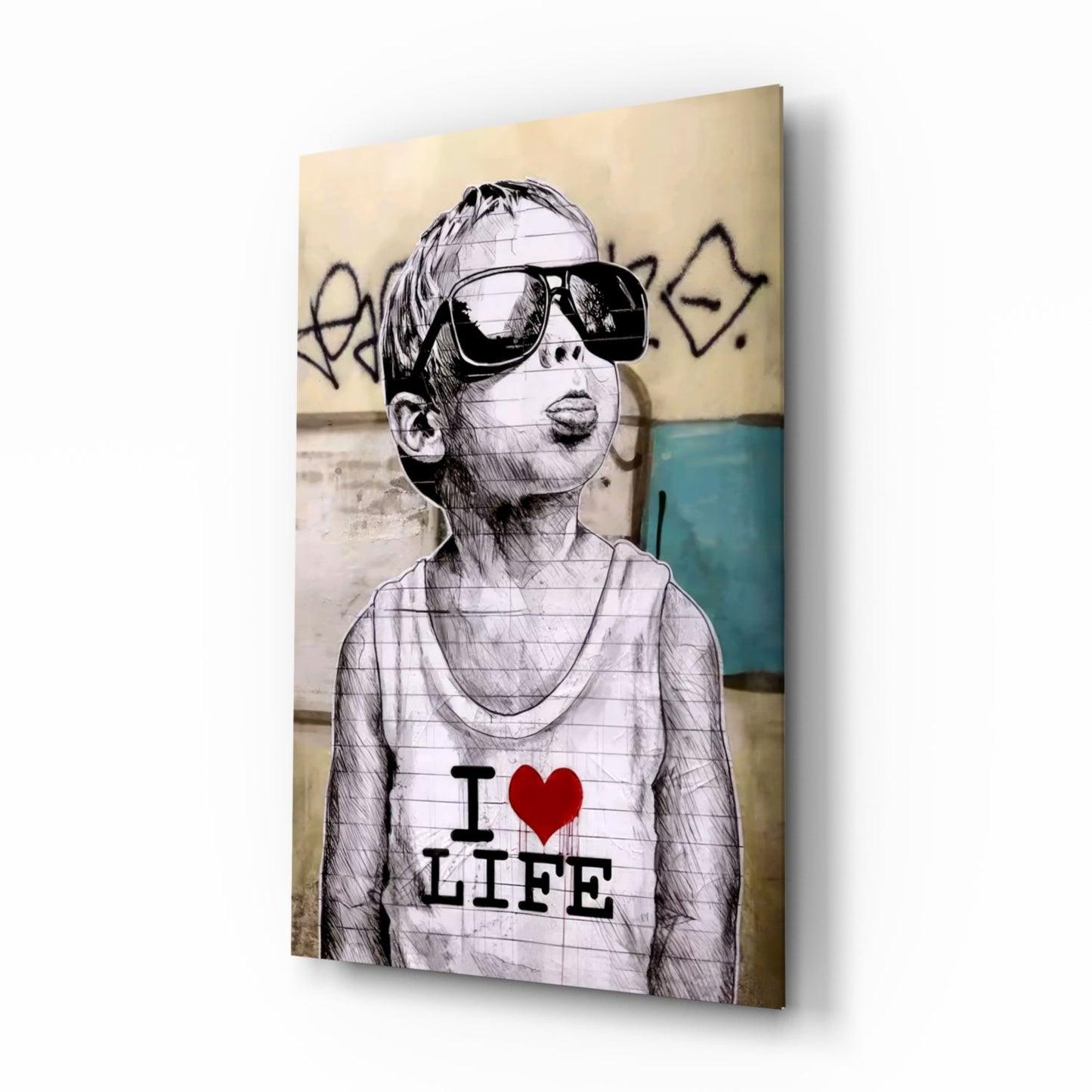 I Love Life Glass Wall Art
