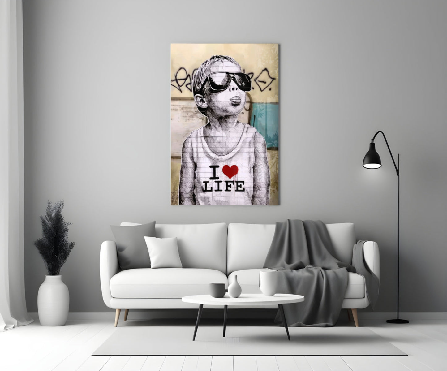 I Love Life Glass Wall Art