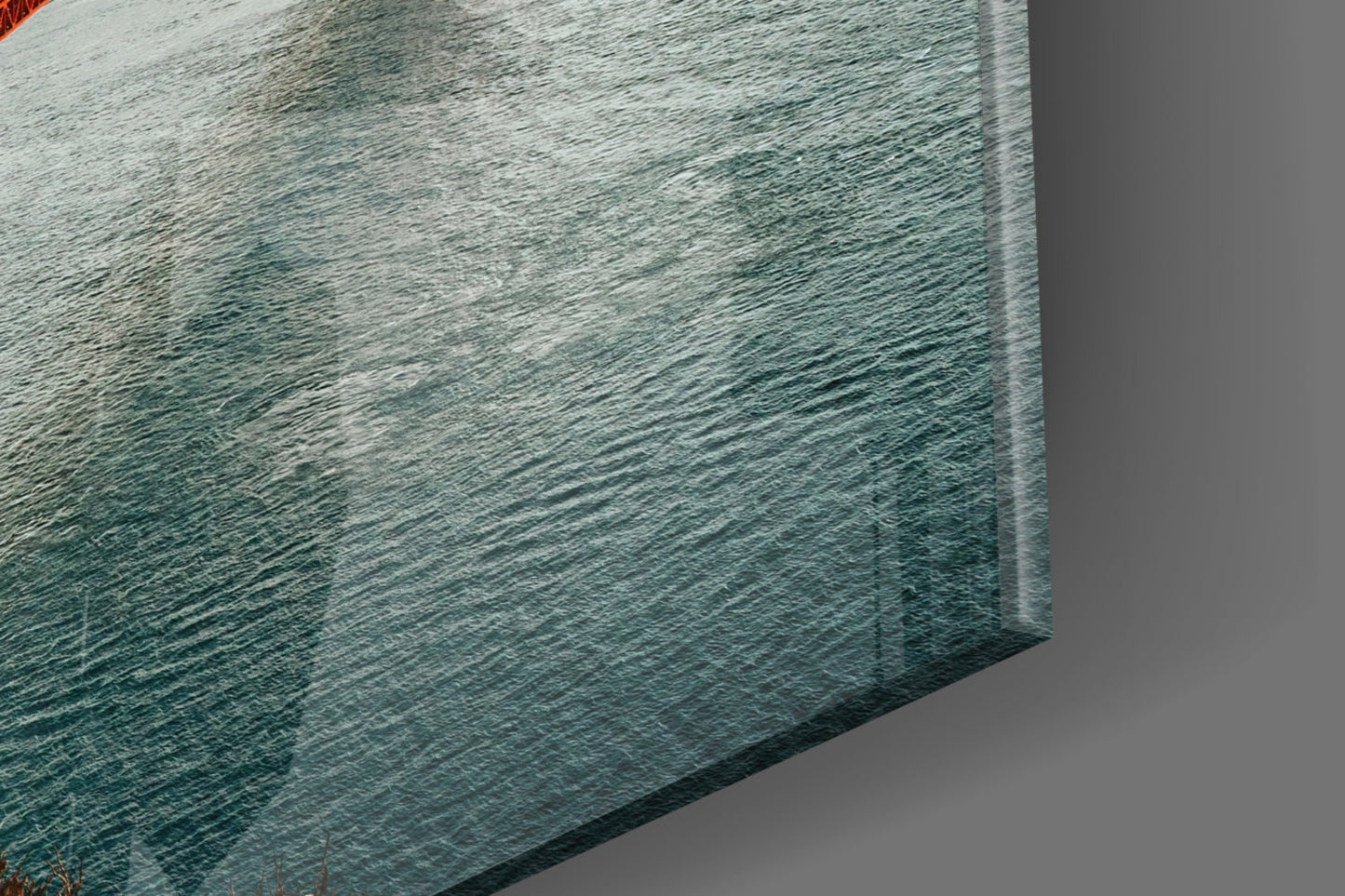 Golden Gate Bridge Daylight Cliff View Glass Wall Art