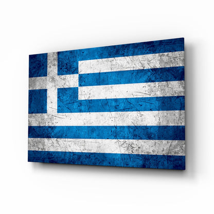 Flag of Greece Glass Wall Art