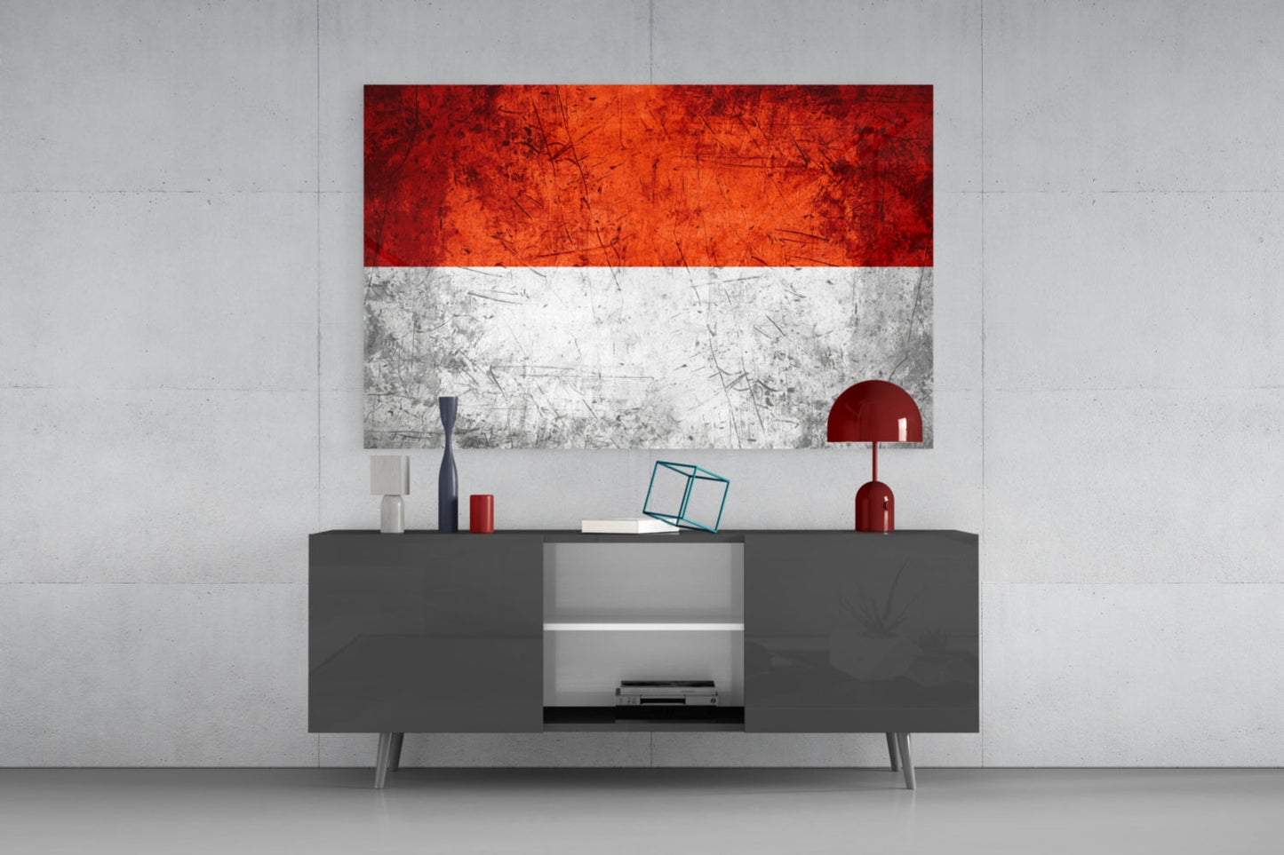 Flag of Indonesia Glass Wall Art