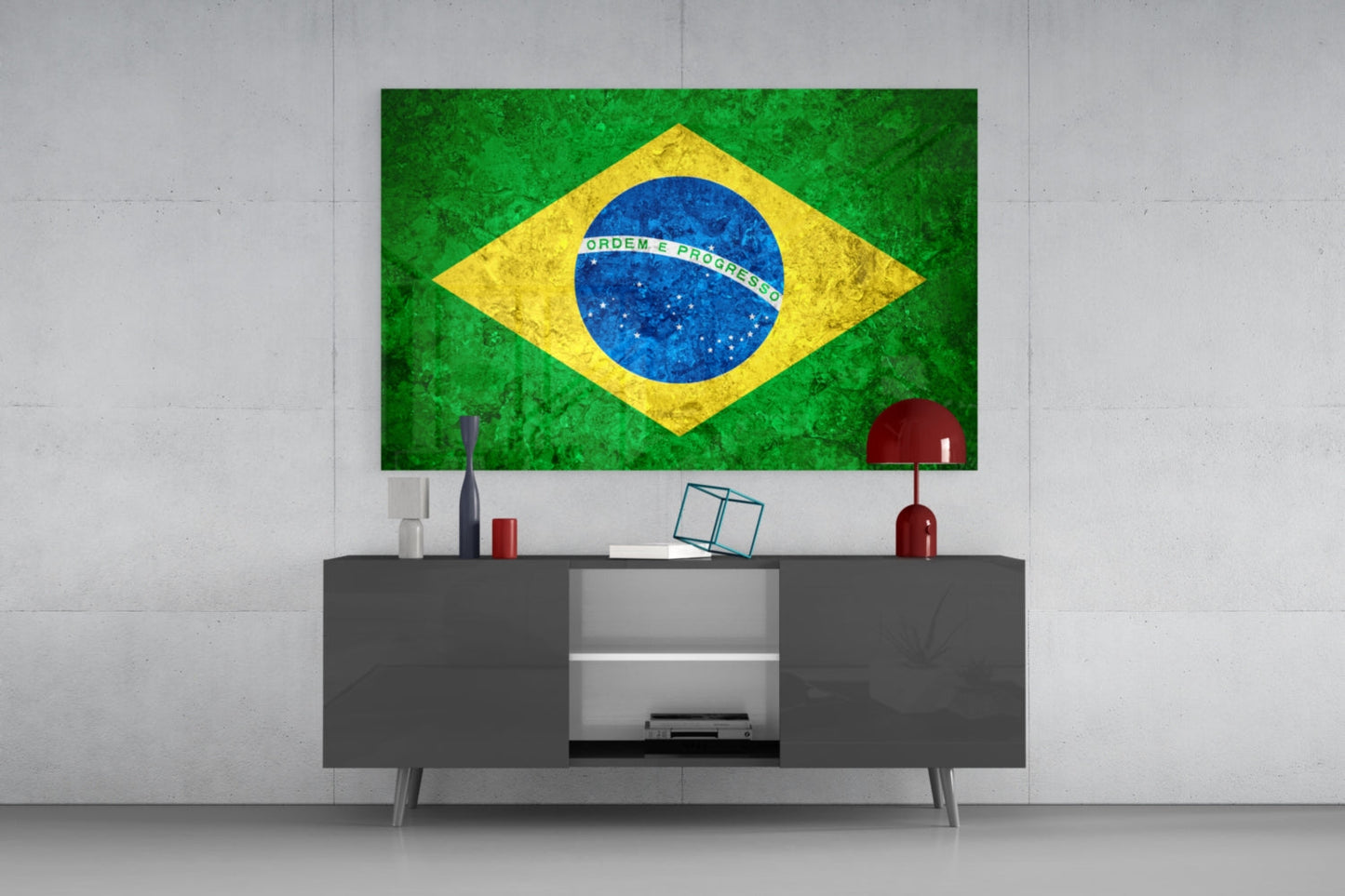 Marble Stone Texture Brazil Diamond Flag Glass Wall Art