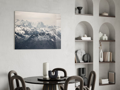 Snowy Mountains Glass Wall Art