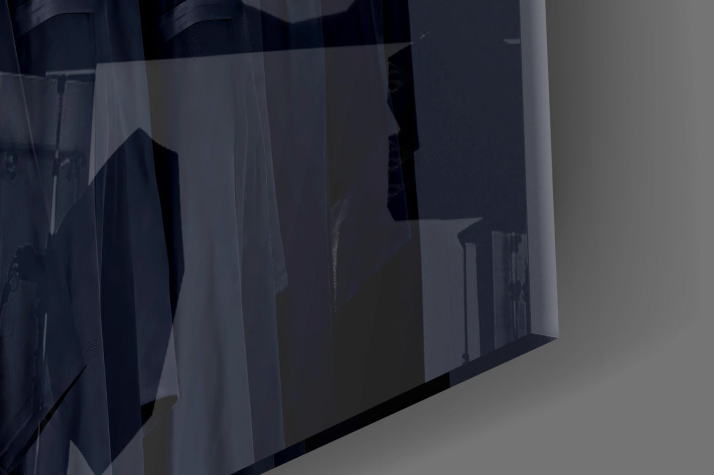 Hooded Figures in Shadow Glass Wall Art