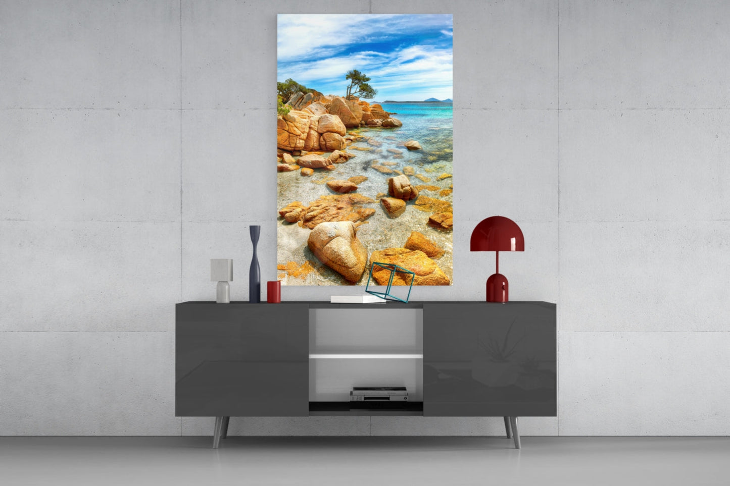 Beach View Glass Wall Art