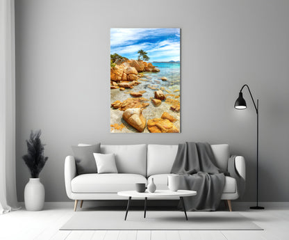 Beach View Glass Wall Art