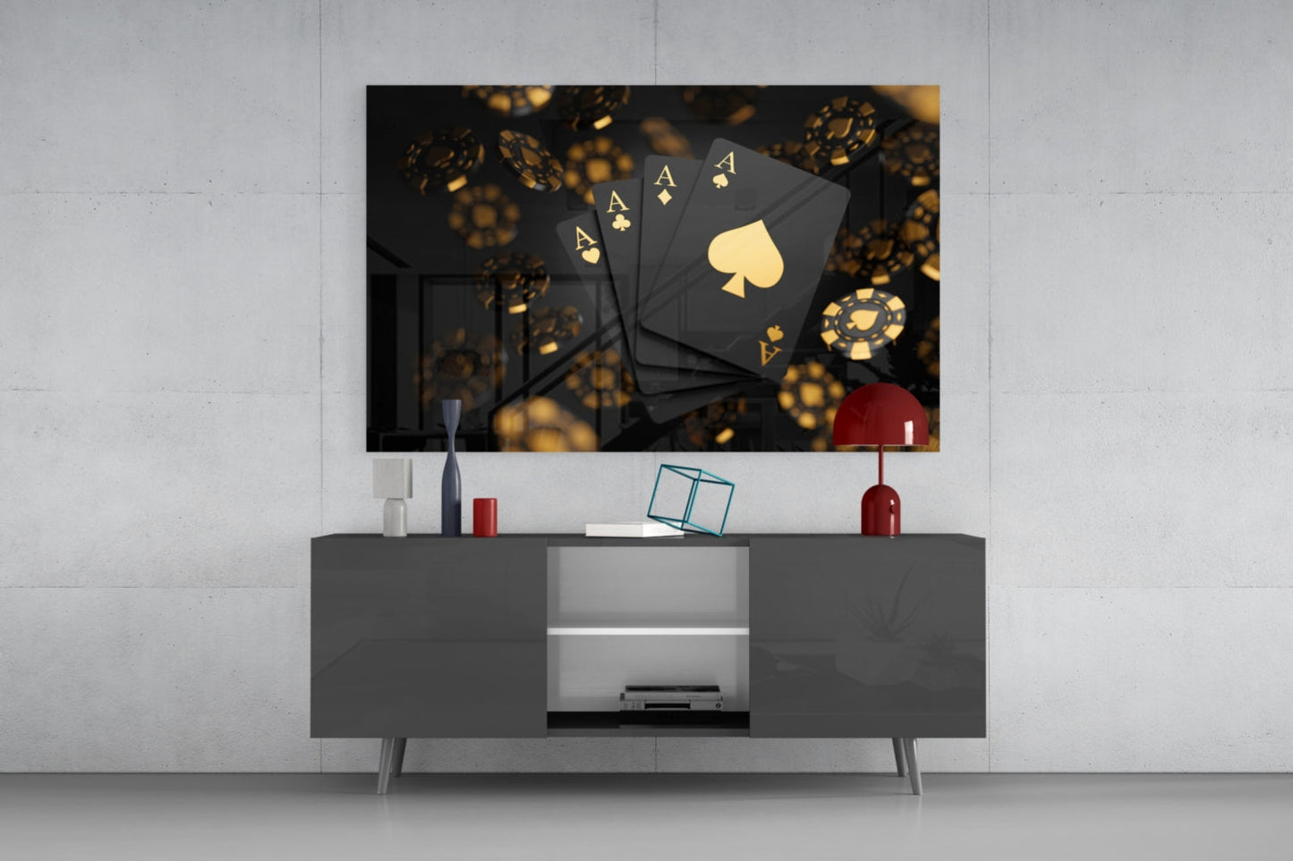 Gambler's Art Glass Wall Art