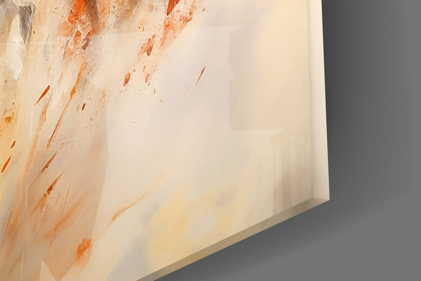 Four Running Horses Ochre Glass Wall Art