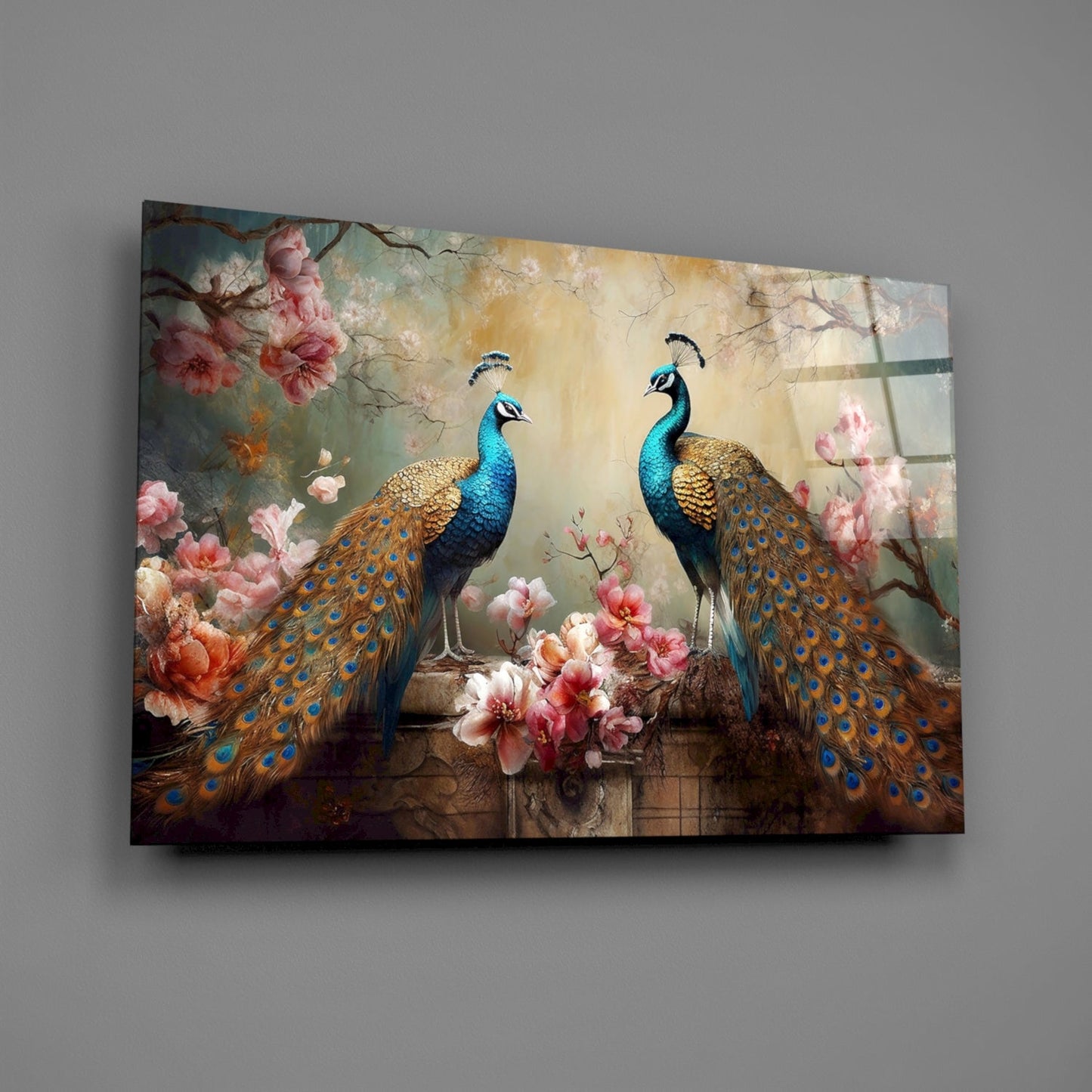 Peacock Glass Wall Art