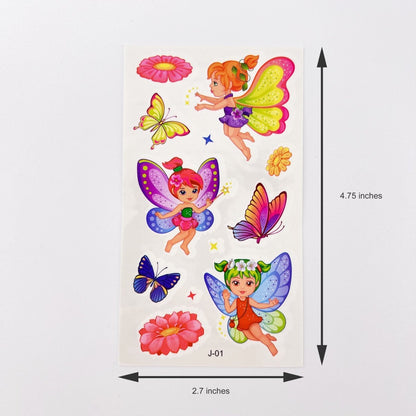 10 Sheets Kids Birthday Party Supplies Cartoon Fairy Temporary Tattoos