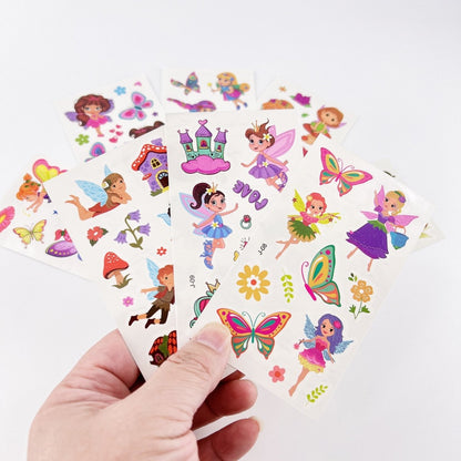 10 Sheets Kids Birthday Party Supplies Cartoon Fairy Temporary Tattoos