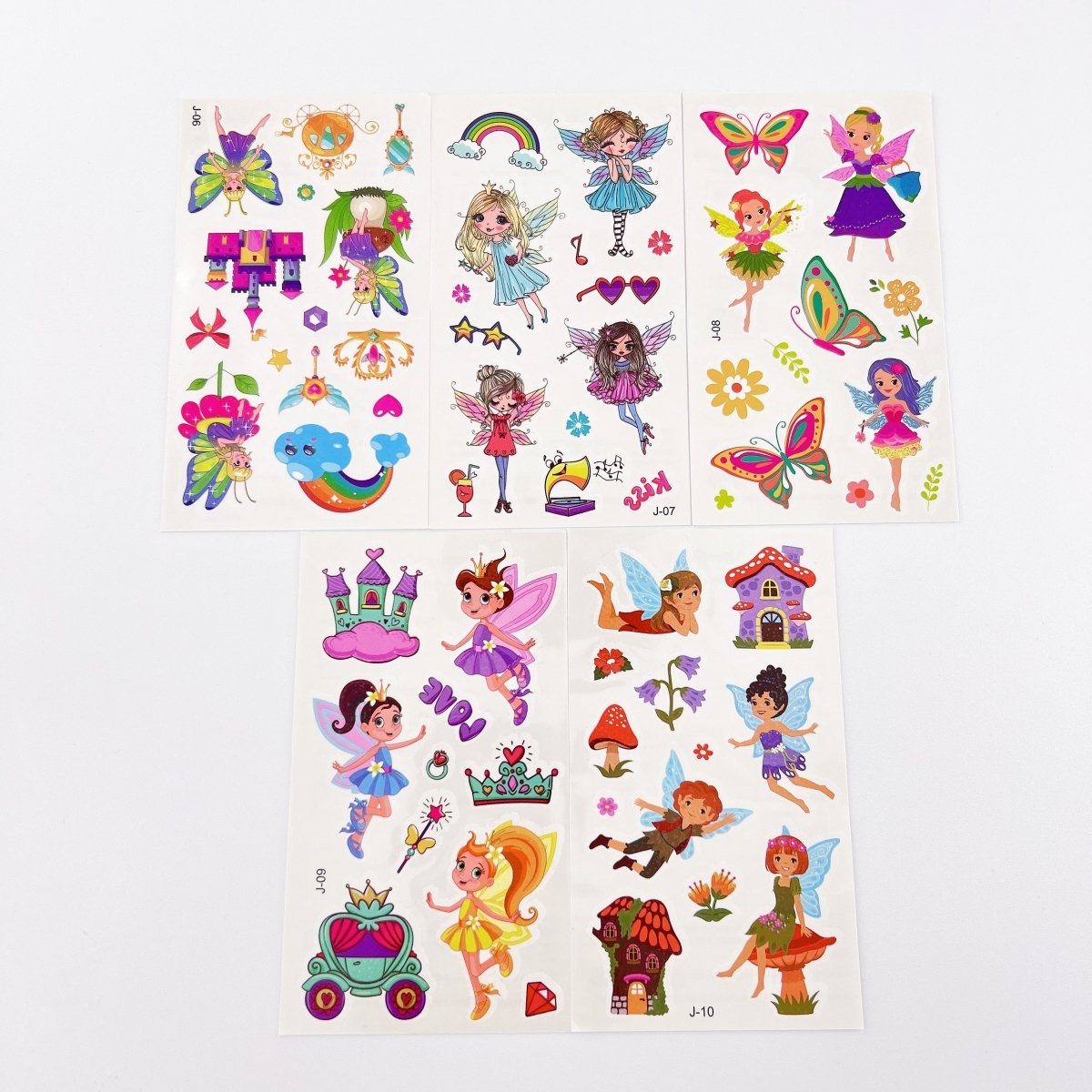 10 Sheets Kids Birthday Party Supplies Cartoon Fairy Temporary Tattoos