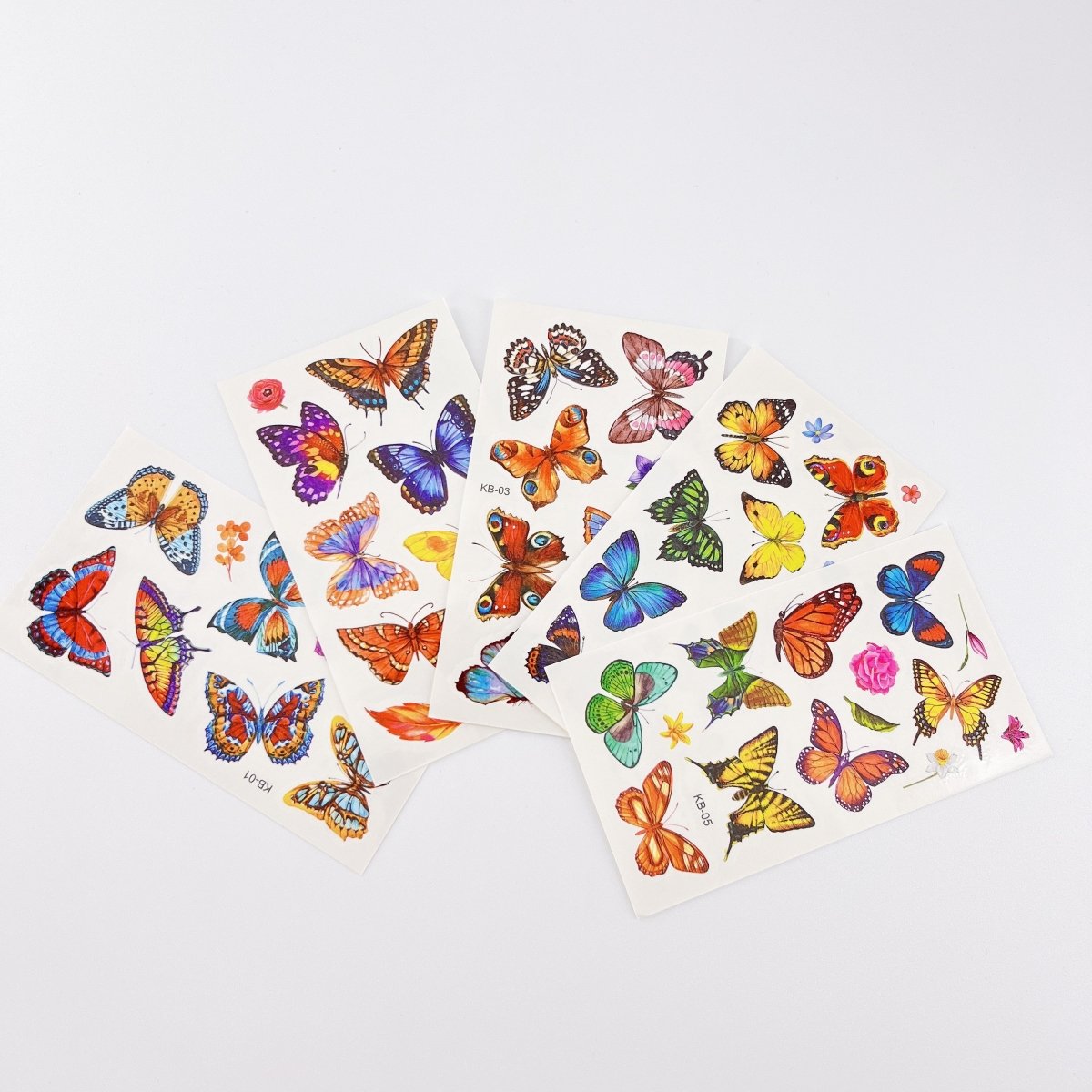 10 Sheets Kids Cartoon Butterfly Temporary Tattoos for Boys Girls Party Favor Supplies