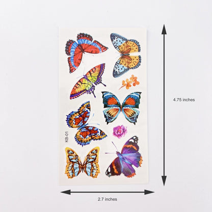 10 Sheets Kids Cartoon Butterfly Temporary Tattoos for Boys Girls Party Favor Supplies