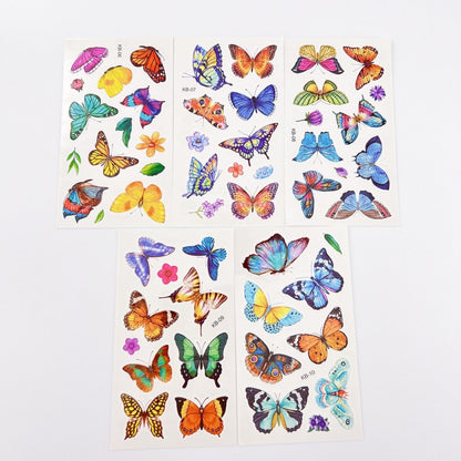 10 Sheets Kids Cartoon Butterfly Temporary Tattoos for Boys Girls Party Favor Supplies