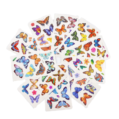 10 Sheets Kids Cartoon Butterfly Temporary Tattoos for Boys Girls Party Favor Supplies
