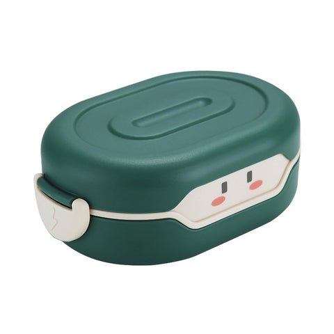 2 Compartment Petite Robot Spirit Snack Bento Box for Kids, Food Container for School and Travel, BPA Free