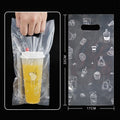 2 Cup Drink Carrier Bag 100 pcs with Handle for Take Out Delivery