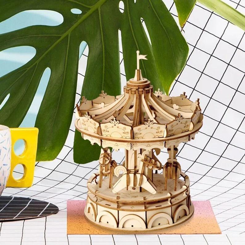 3d Puzzle Wooden Merry Go Round | Robotime