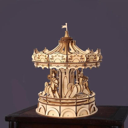 3d Puzzle Wooden Merry Go Round | Robotime