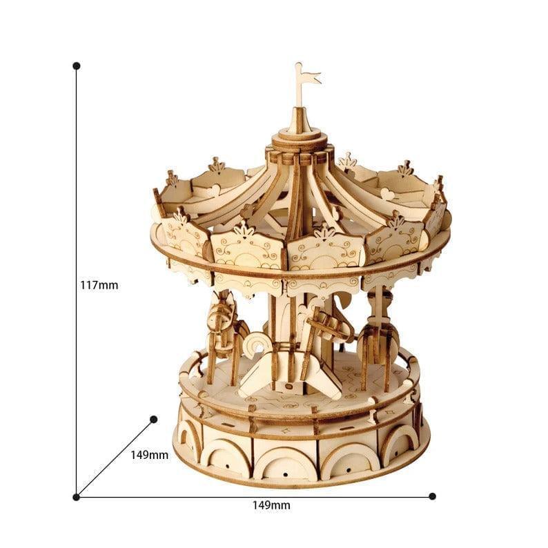 3d Puzzle Wooden Merry Go Round | Robotime