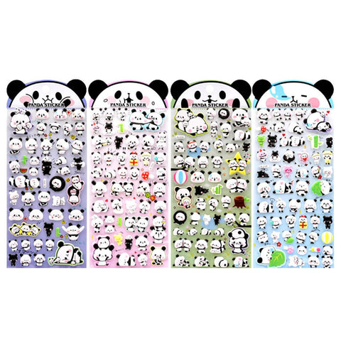 4 Packs Panda Puffy Stickers for DIY Craft Decoration