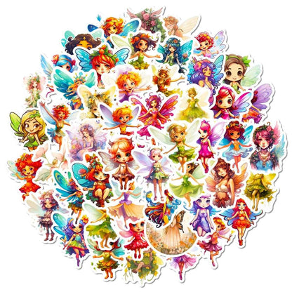 50 Fairy Vinyl Stickers – Waterproof, UV-Proof, No Duplicate Set