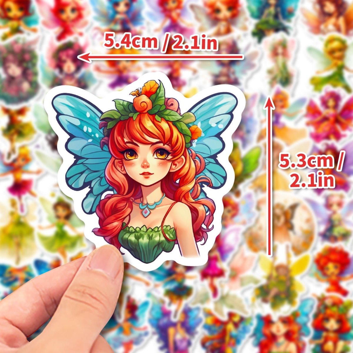 (50 pcs) Beautiful Fairy Stickers for Kids Party Bag Fillers