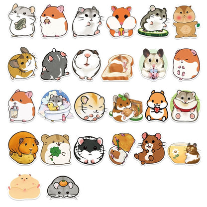 (50 pcs) Cute Hamster Stickers - PVC Waterproof High Definition UV Stickers