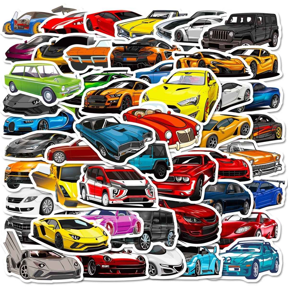 50 Sport Car Sticker Set – Cool Vinyl Decals for Decor & Gifts