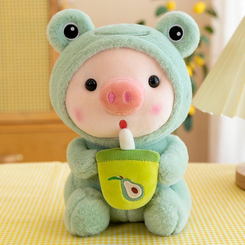 Boba Piggy Plush Adorable Fluffy Pig Stuffed Animal