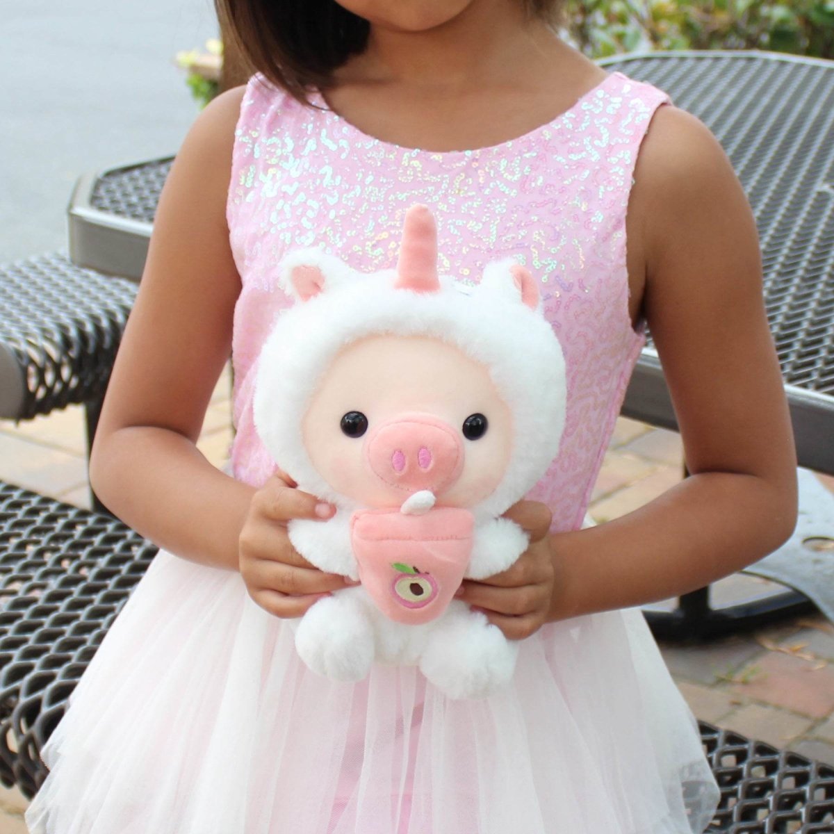 Boba Piggy Plush Adorable Fluffy Pig Stuffed Animal