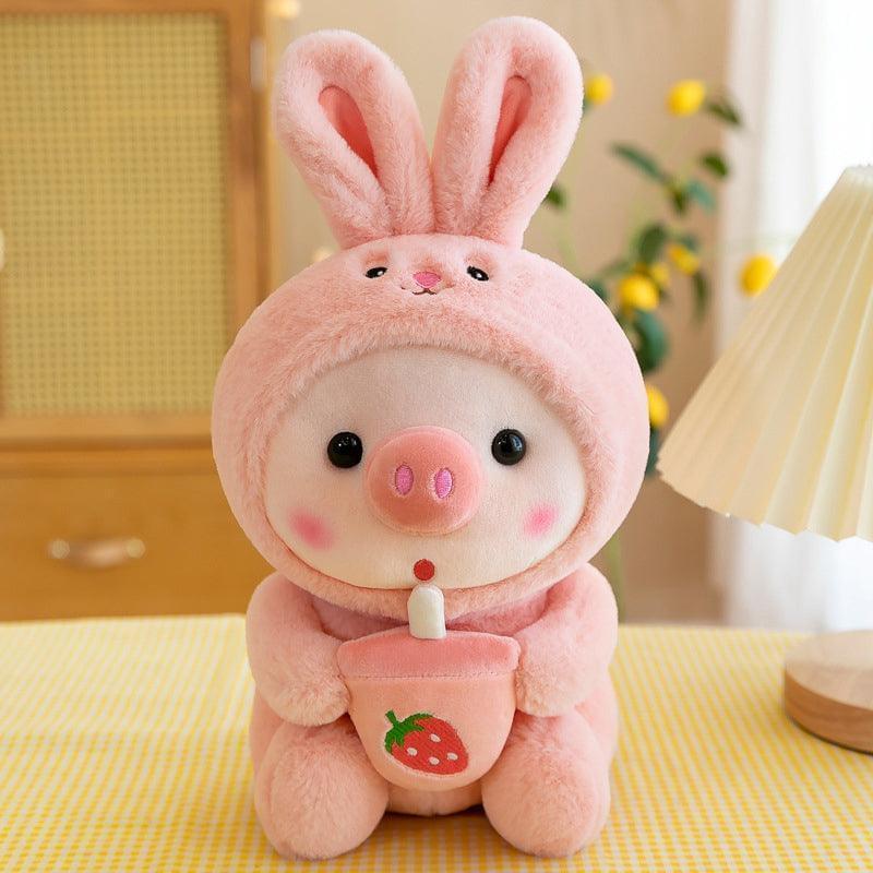 Boba Piggy Plush Adorable Fluffy Pig Stuffed Animal