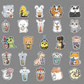 Boba Stickers 50 pcs Waterproof Animal Theme Stickers