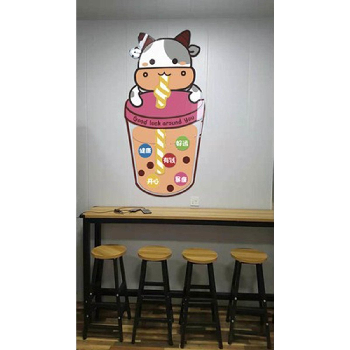 Boba Store Decoration 3D Milkcow Unique Boba Decor