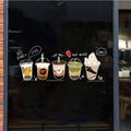 Boba Store Decorative Static Glass Film Cling Non-Adhesive
